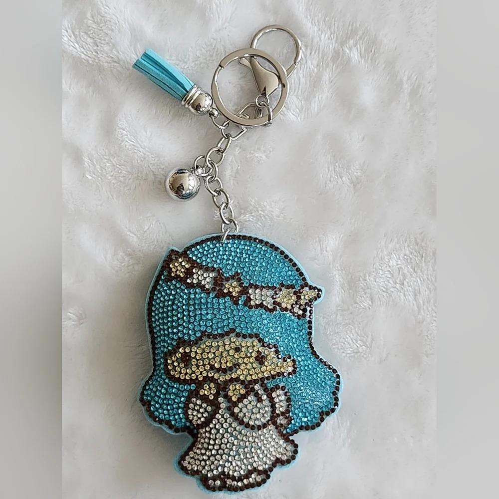 Kawaii Little Twin Stars Blue and Silver Keychain with Tassel Bag Charm